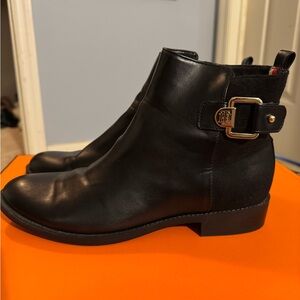 Tommy Hilfiger Black Ankle Boots with Buckle